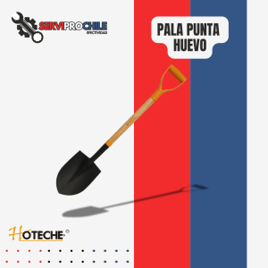 PALA DE ACERO PUNTA DE HUEVO MANGO MADERA MODELO 376206 HOTECHE