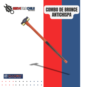 COMBO DE BRONCE ANTICHISPA DE 6LB CON MANGO LARGO FIBRA REV GOMA MODELO CBD006 DACRO-BRASIL