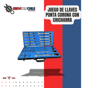 JUEGO DE LLAVES PUNTA CORONA (COMBINADA) CON CHICHARRA 6 A 32MM (22 PIEZAS) WORK TOOLS