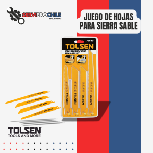 JUEGO DE HOJAS PARA SIERRA SABLE BIMETAL (10 PIEZAS) MODELO 76830 TOLSEN