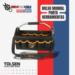 BOLSO MORRAL PORTAHERRAMIENTA CON 23 BOLSILLOS (8 INTERIOR / 15 EXTERIOR) TOLSEN 80112