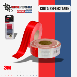ROLLO DE CINTA REFLECTANTE DIAMOND GRADE™ 983 DE 50MM X 4,6MT LARGO | COLOR: BLANCO/ROJO 3M