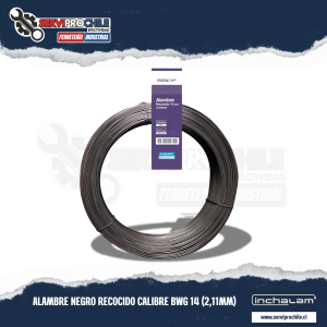ROLLO DE ALAMBRE NEGRO RECOCIDO CALIBRE BWG 14 (2,11MM) | CONTENIDO: 25 KG