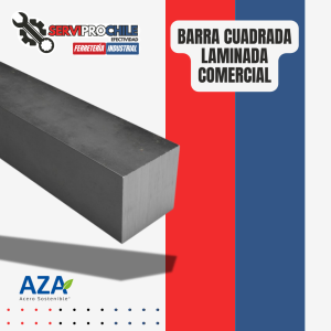 BARRA CUADRADA LAMINADA COMERCIAL | ANCHO: 10MM | ALTO: 10MM | LARGO: 6,0MT ACEROS-AZA