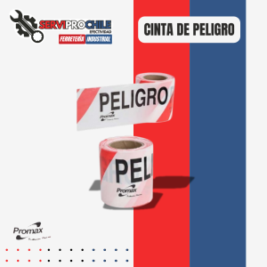 ROLLO DE CINTA DE PELIGRO DE 135MM Y 350MT LARGO | COLOR: BLANCO/ROJO PROMAX