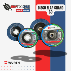 DISCO FLAP GRANO 60 RED LINE 90 LIJAS DISEÑO CONCAVO WÜRTH