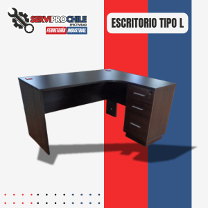 ESCRITORIO TIPO L | MEDIDAS: 1200 X 700 X 730MM | CAJONES: 3 | CAJONERA: FIJA LADO DERECHO O IZQUIERDO