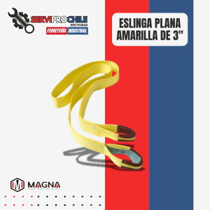 ESLINGA PLANA AMARILLA DE 75MM (3") OJO OJO MAGNA