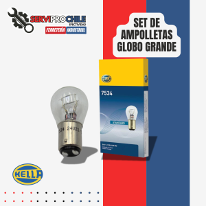 SET DE AMPOLLETAS GLOBO GRANDE 24V/21.5W | BASE BA15D | CONTACTOS: 2 | PATAS: PAREJAS | CONTENIDO: 10 UNIDADES HELLA 7534
