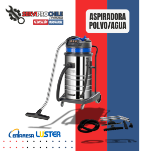ASPIRADORA POLVO/AGUA DE 2000W | CAPACIDAD: 70LT  | MOTORES: 2 EMARESA - LUSTER BLUE 580