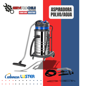 ASPIRADORA POLVO/AGUA DE 3000W | CAPACIDAD: 80LT | MOTORES: 3 EMARESA - LUSTER BLUE 585